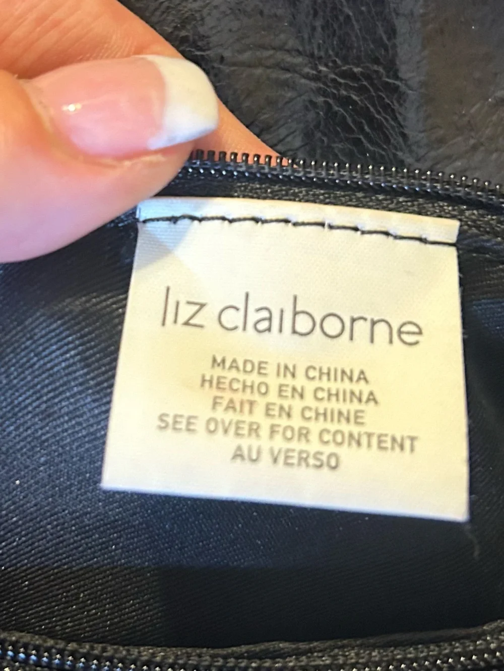 Y2K Liz Claiborne Black and Gray Animal Shoulder Bag with Buckle Mobwife McBling